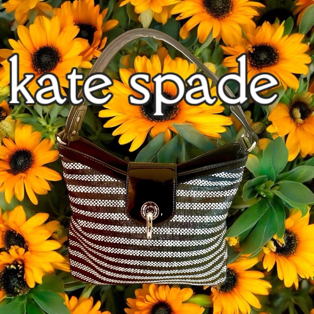 Kate Spade Black and White Striped Tote - Picture 2 of 15